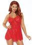 Rose Lace Flair Chemise Os Red